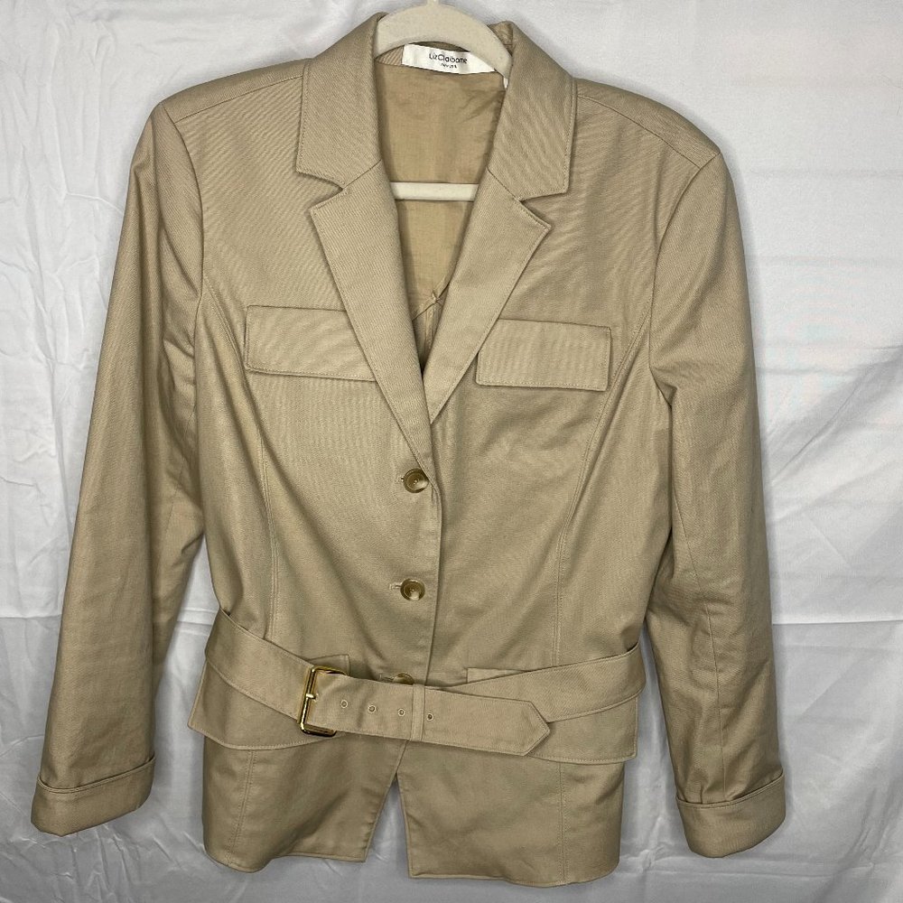 Liz Claiborne 3 button front women's jacket with belt